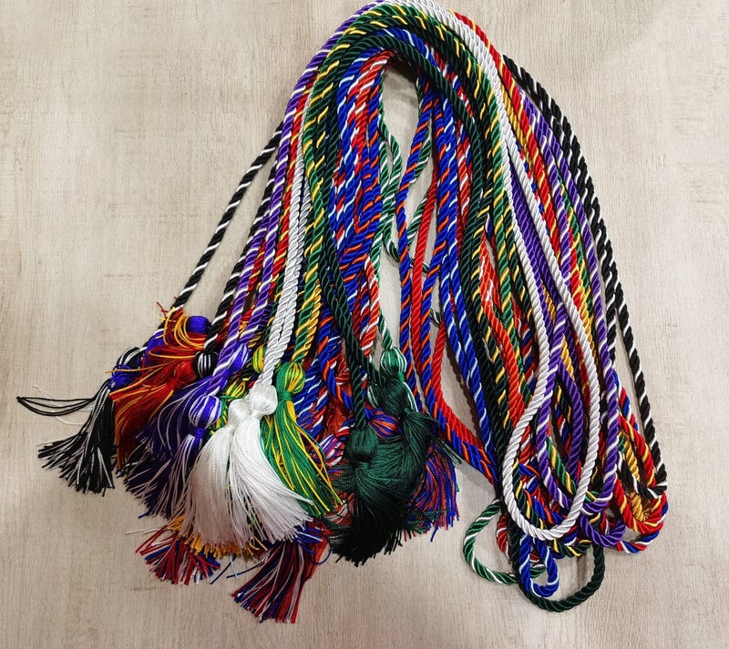 HEPNA Handmade Graduation Honor Cords, 2 PCS 68 Inch,Black and White - Image 4